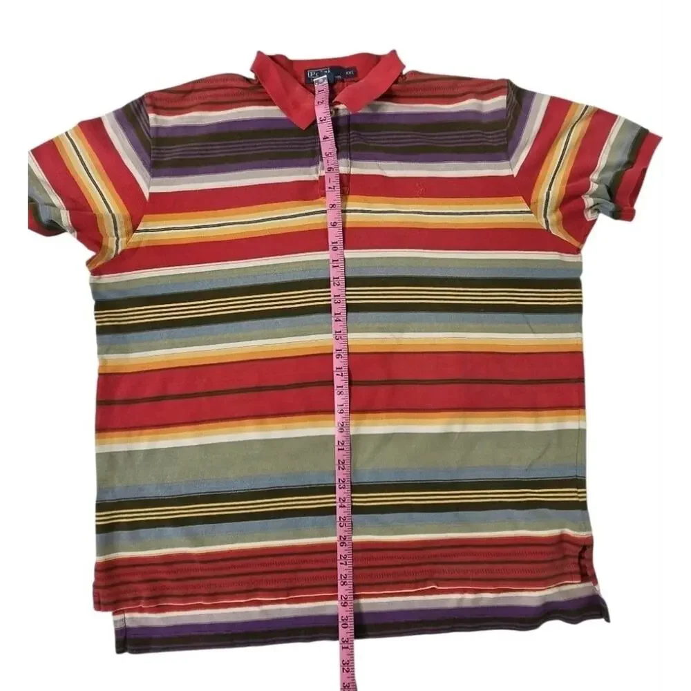 vtg 90s Polo Ralph Lauren Polo Shirt XXL Southwest Multi Striped Short Sleeve